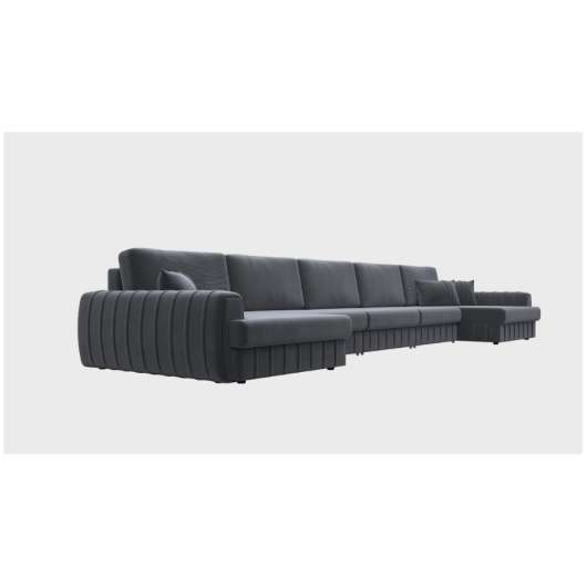 Диван Лига-057 МегаЛонг велюр SEVEN 17 серый - купить за 152990.00 руб.