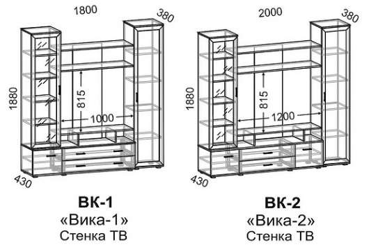 Стенка ТВ Вика ВК-1/ВК-2 - купить за 11100.0000 руб.