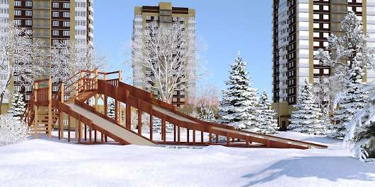 Зимняя деревянная игровая горка Савушка Зима 9 - купить за 379000.00 руб.
