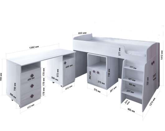 Кровать-чердак Малыш 5 без полки - купить за 0.00 руб.