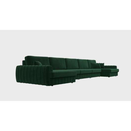 Диван Лига-057 МегаЛонг велюр SEVEN 726 зелёный - купить за 152990.00 руб.
