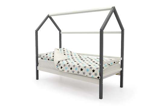 Детская кровать-домик Svogen графит-белый - купить за 11890.00 руб.
