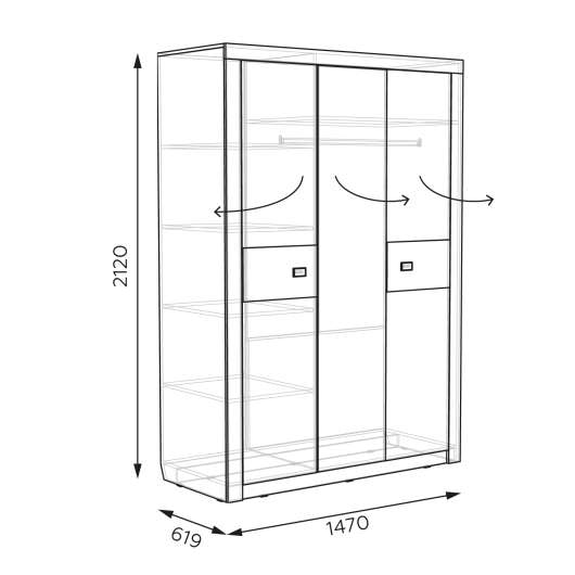 Шкаф трехдверный Амели - купить за 0.00 руб.
