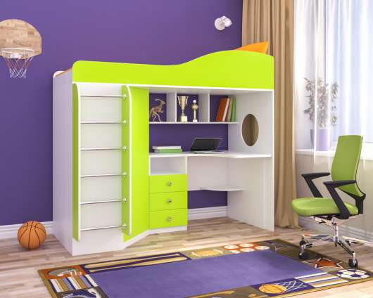 Кровать-чердак Кадет 1 с металлической лестницей - купить за 34200.00 руб.