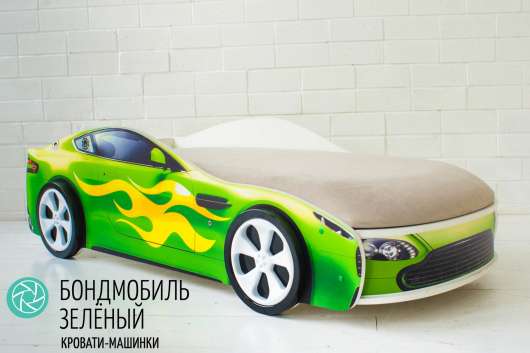 Детская кровать с подъемным механизмом Бондмобиль зеленый - купить за 16990.00 руб.