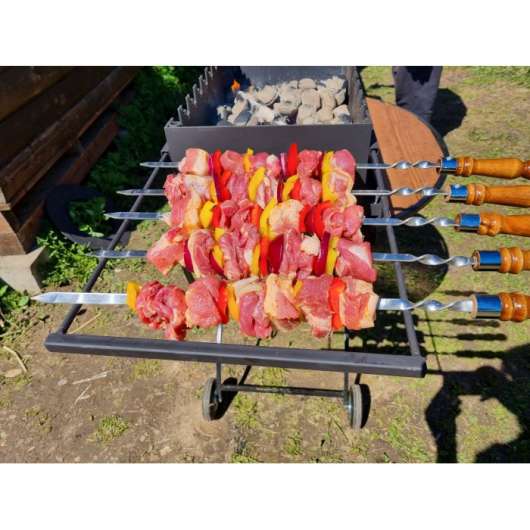 Мангал дачный МД9 сталь 4 мм с крышей и дымоходом - купить за 23920.00 руб.