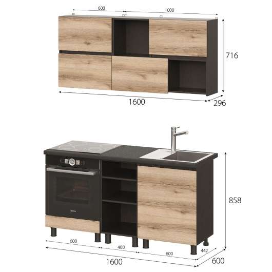 Кухня Берген 1.6 м вариант 4 - купить за 21960.00 руб.